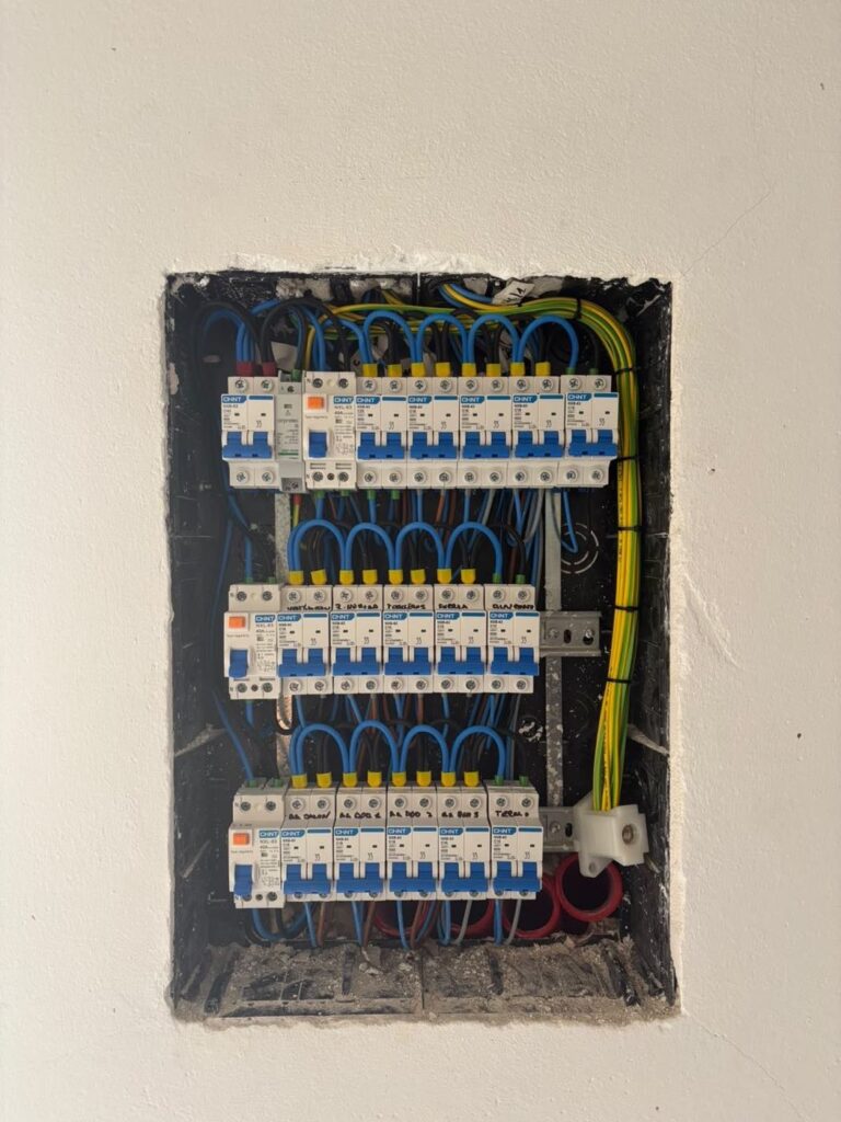 Cuadro eléctrico de vivienda con tres filas de magnetotérmicos