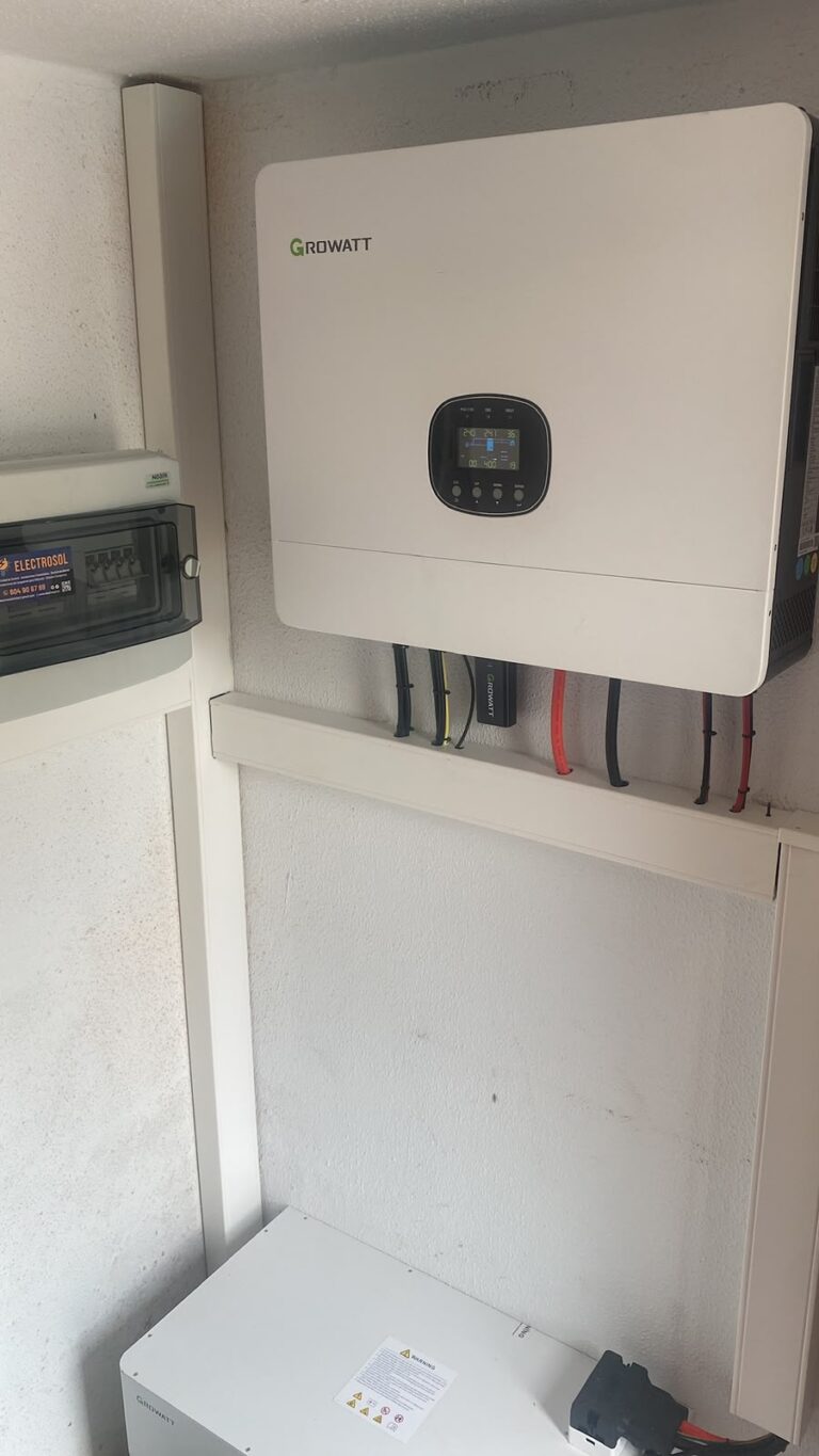 Inversor y cuadro de protecciones instalados dentro de una vivienda